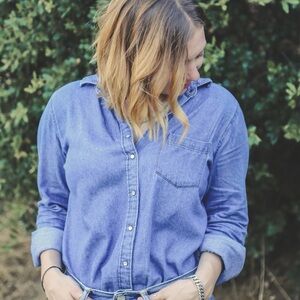 🌿Tradlands Washed Denim Button Up Shirt